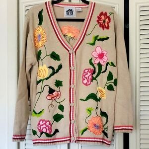 Like New! Storybook Knits Sequined Flowers 2pc Sweater Set